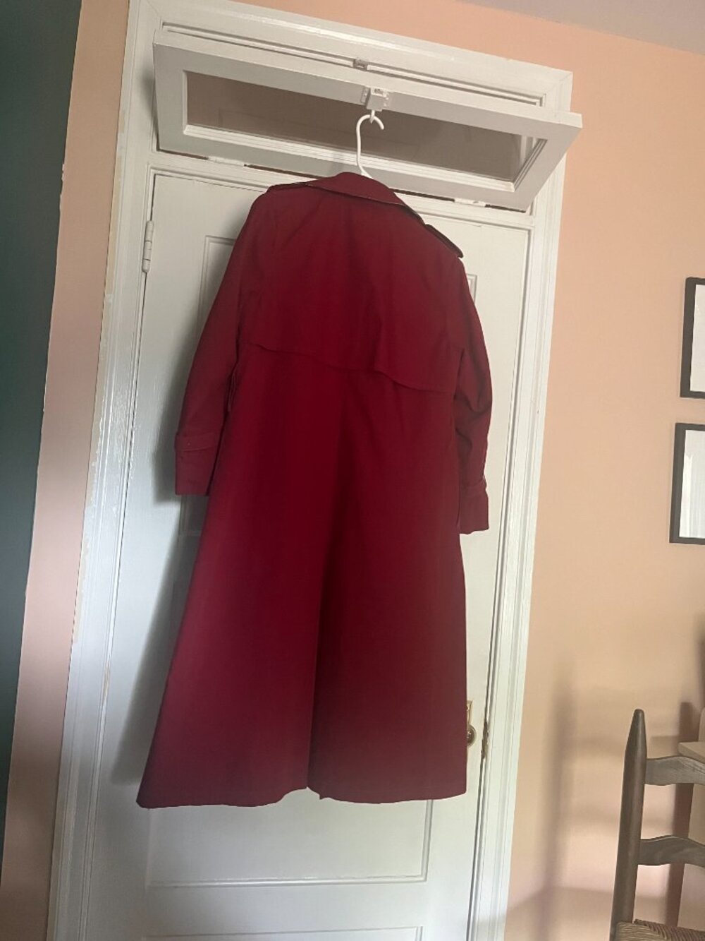 Vintage Burgundy Trench Coat - Picture 2 of 8